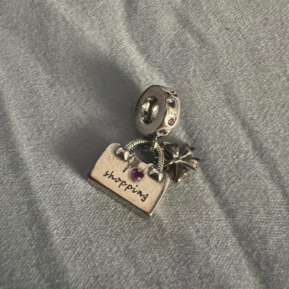 Silver Dangle Shopping Bag Charm For Pandora Braclets - Picture 4 of 5